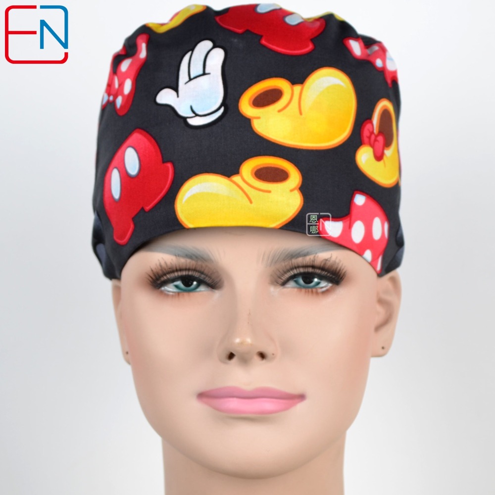 Hennar Medical Scrub Caps in 100% Cotton Two Sizes For Choice S and M ,Cartoon 2