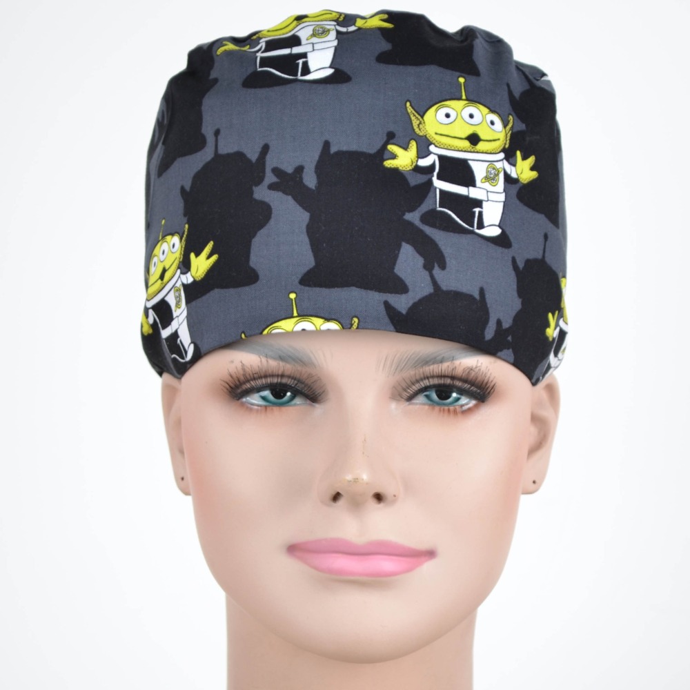 Hennar Medical Scrub Caps in 100% Cotton Two Sizes For Choice S and M ,Cartoon 2