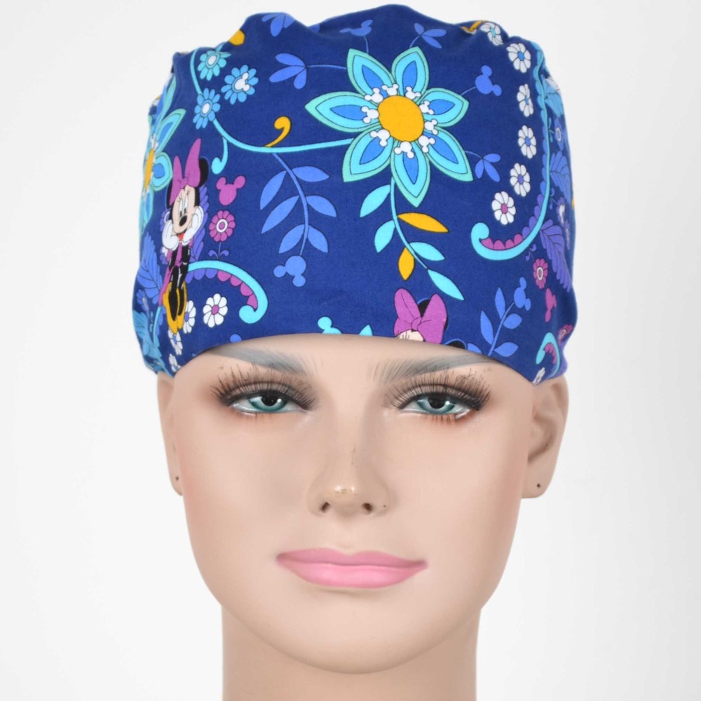 Hennar Medical Scrub Caps in 100% Cotton Two Sizes For Choice S and M ,Cartoon 2