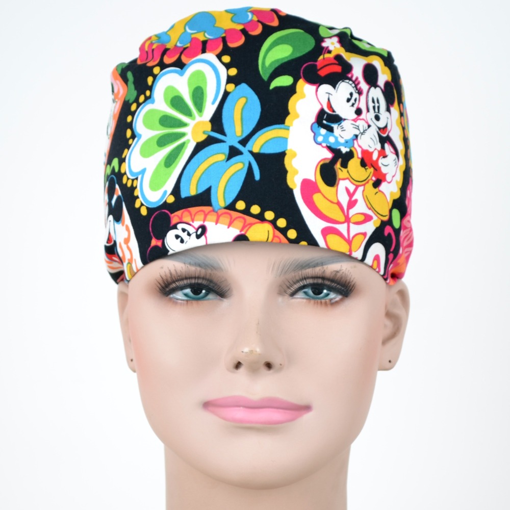 Hennar Medical Scrub Caps in 100% Cotton Two Sizes For Choice S and M ,Cartoon 2