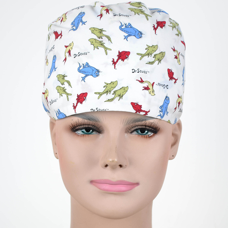Hennar Unisex Medical Scrub Caps in 100% Cotton S and M for Choice,Cartoon 3