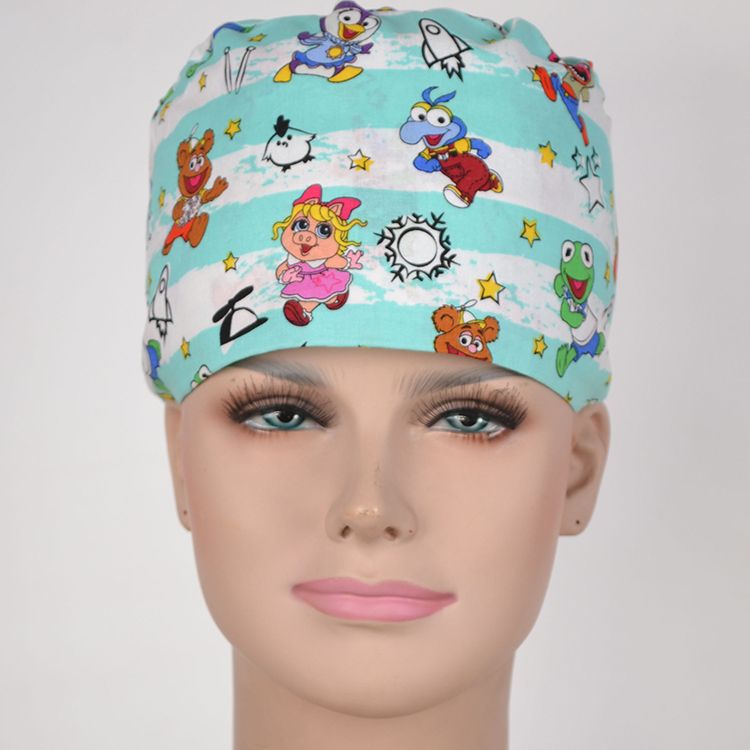 Hennar Unisex Medical Scrub Caps in 100% Cotton S and M for Choice,Cartoon 3