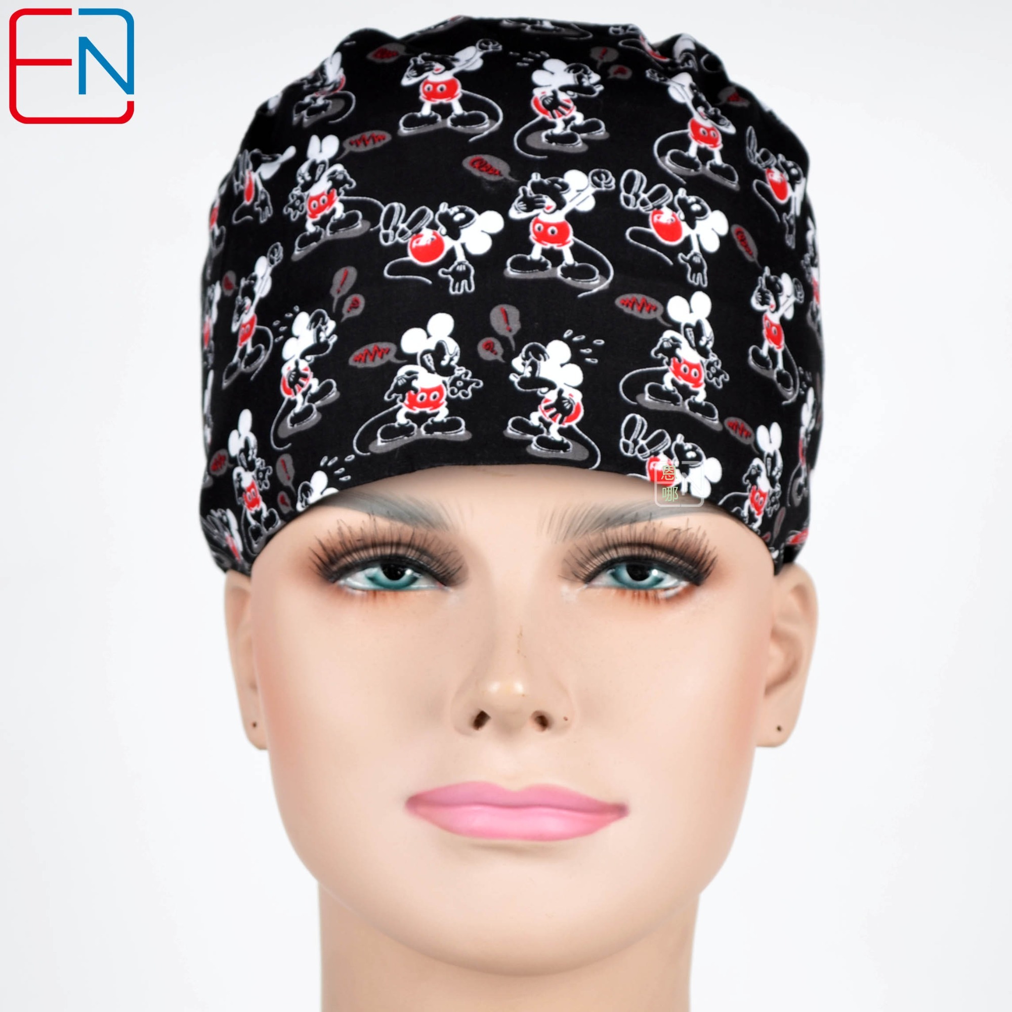 Hennar Medical Scrub Caps for Men and Women in 100% Cotton .Two Sizes For Choice,S and M ,Cartoon 1