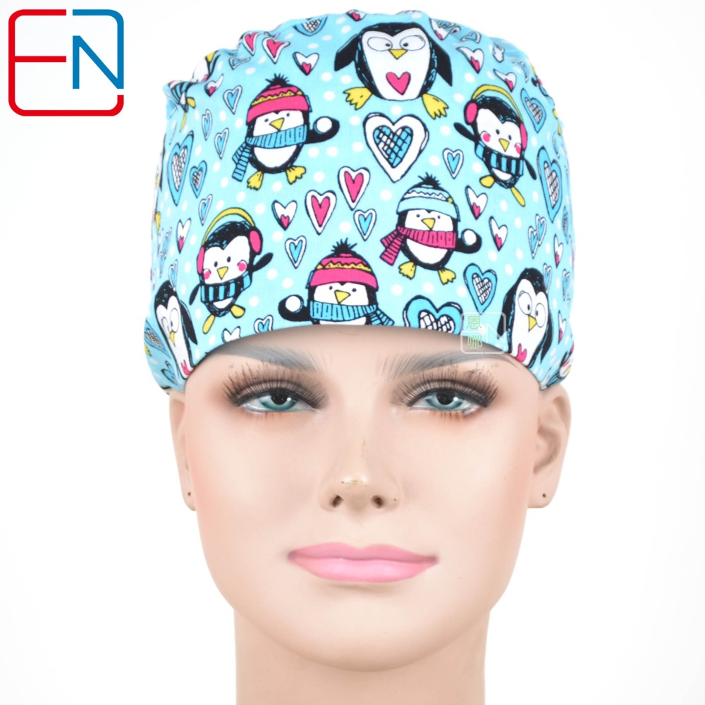 Hennar Unisex Surgical Caps With Sweatbands Two Size For Choice Doggie Cats and Animals 1