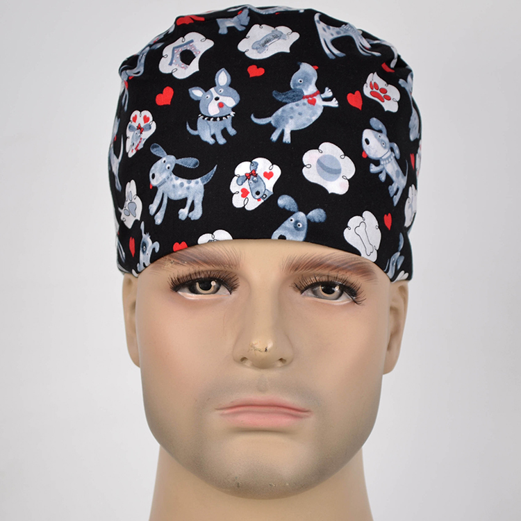 Hennar Medical Scrub Caps in 100% Cotton S and M Two Sizes For Choice Cat and Dogs Animals 2