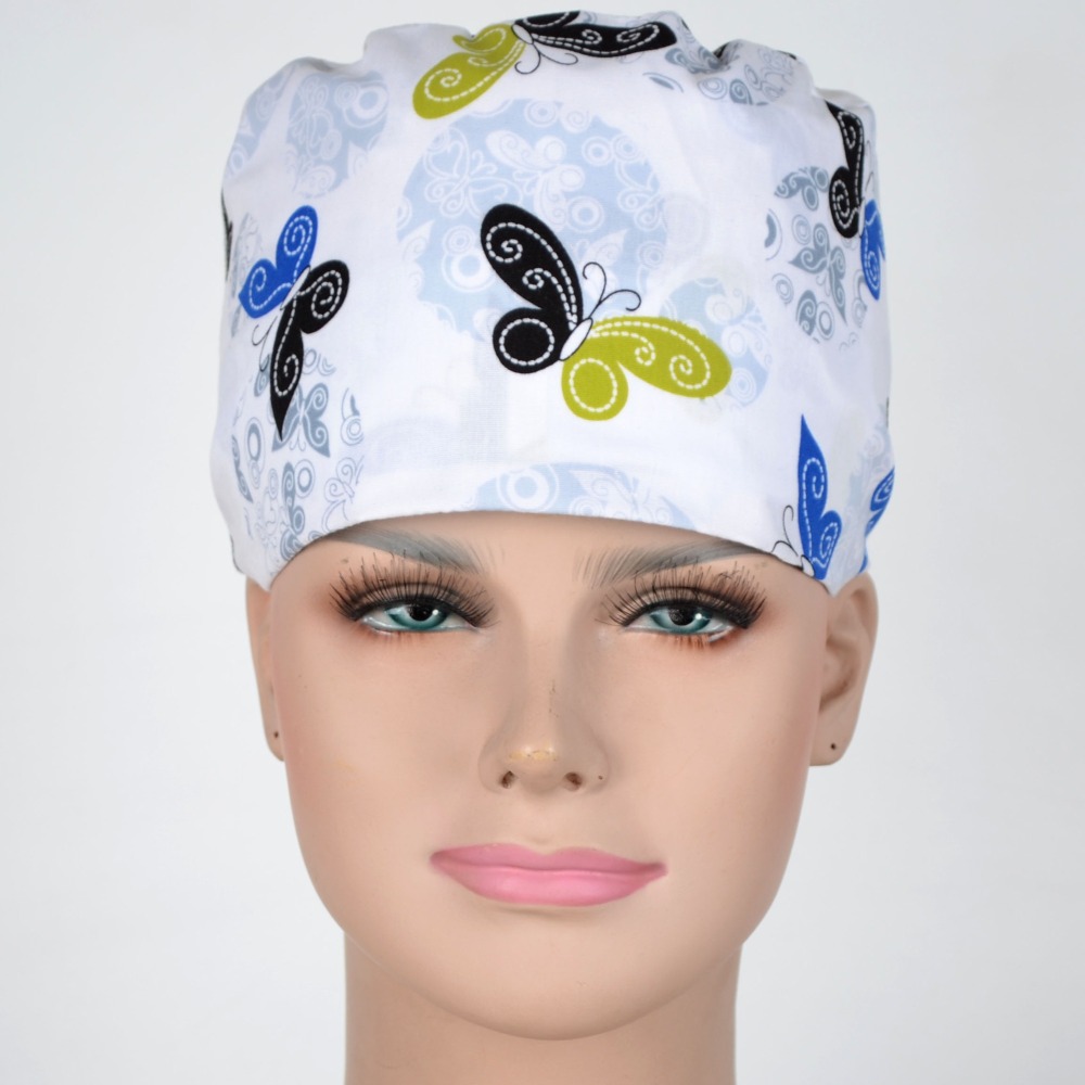 Hennar Scrub Caps For Women  Butterflies