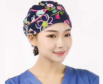 Hennar Medical Scrub Caps in 100% Cotton With Sweatband Two Sizes For Choice Paisley Pattern