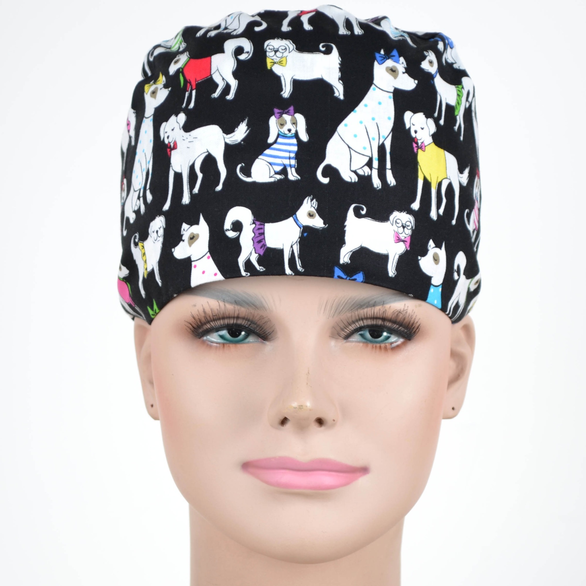 Hennar Medical Scrub Caps in 100% Cotton S and M Two Sizes For Choice Cat and Dogs Animals 2