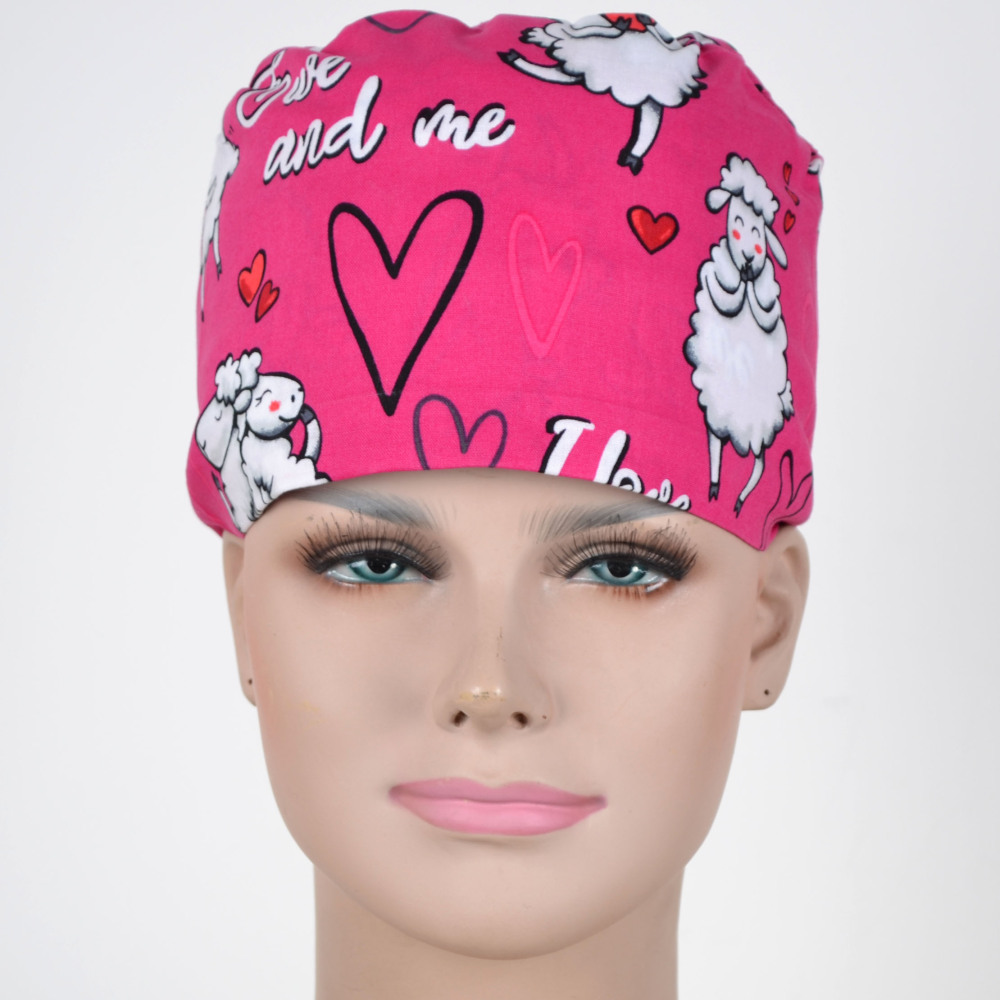 Hennar Medical Scrub Caps in 100% Cotton S and M Two Sizes For Choice Cat and Dogs Animals 2