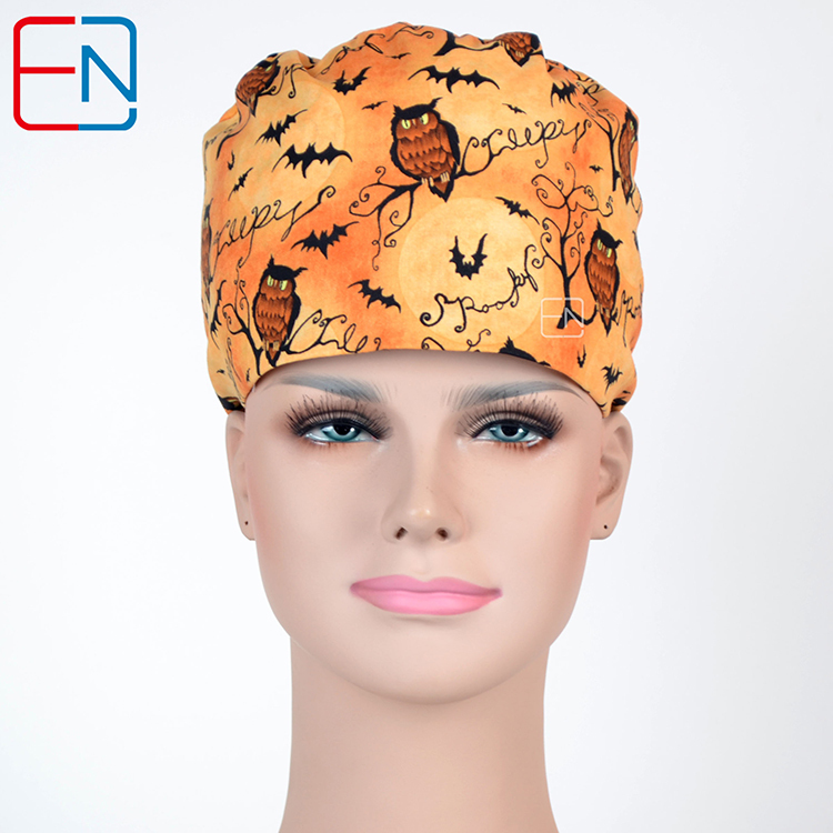 Hennar Medical Scrub Caps in 100% Cotton With Sweatbands Two Sizes Masks Are Available  Birds Owls  Flamingo ladybug