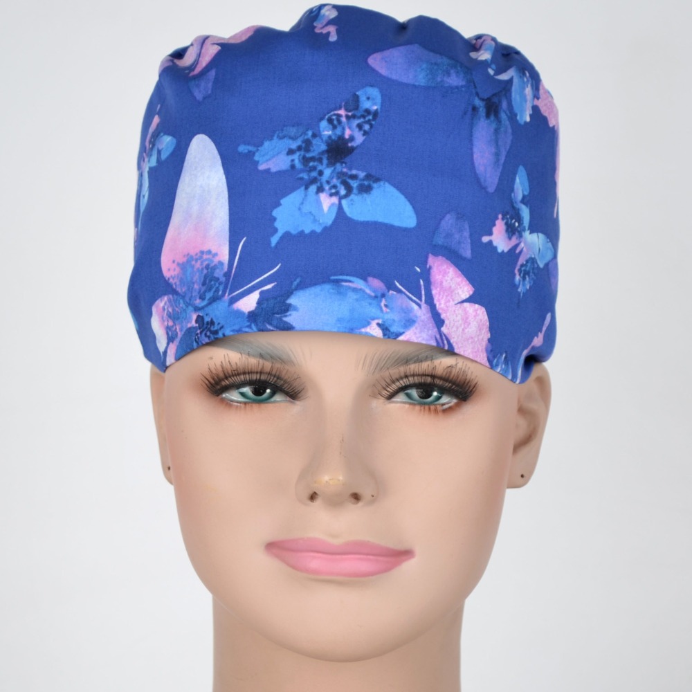 Hennar Scrub Caps For Women  Butterflies