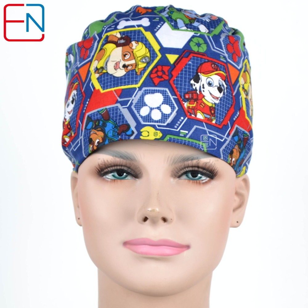 Hennar Medical Scrub Caps in 100% Cotton S and M Two Sizes For Choice Cat and Dogs Animals 2
