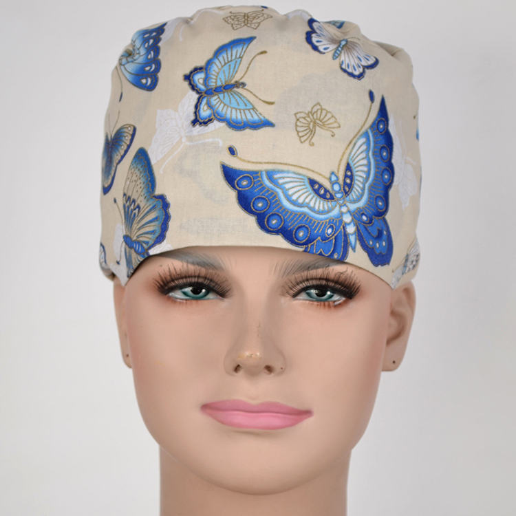 Hennar Scrub Caps For Women  Butterflies