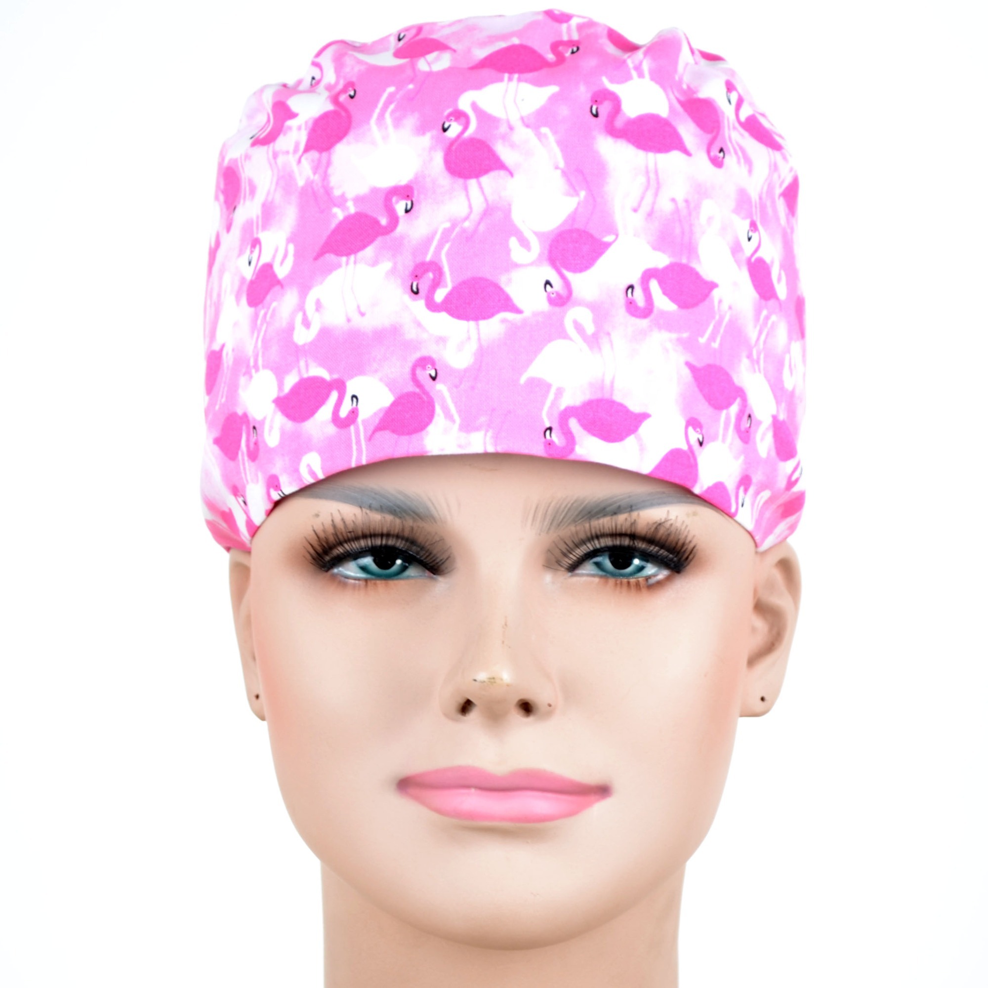 Hennar Medical Scrub Caps in 100% Cotton With Sweatbands Two Sizes Masks Are Available  Birds Owls  Flamingo ladybug