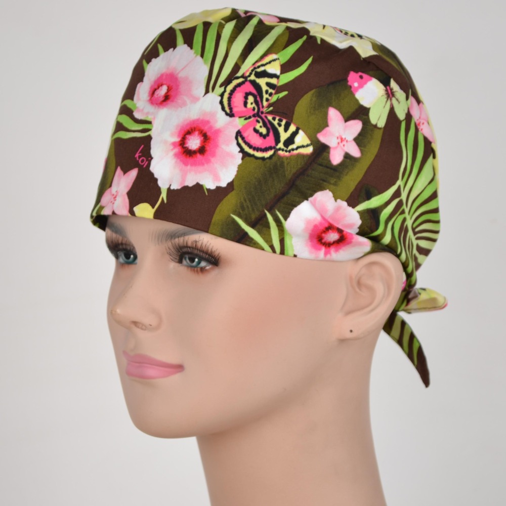Hennar Scrub Caps For Women  Butterflies