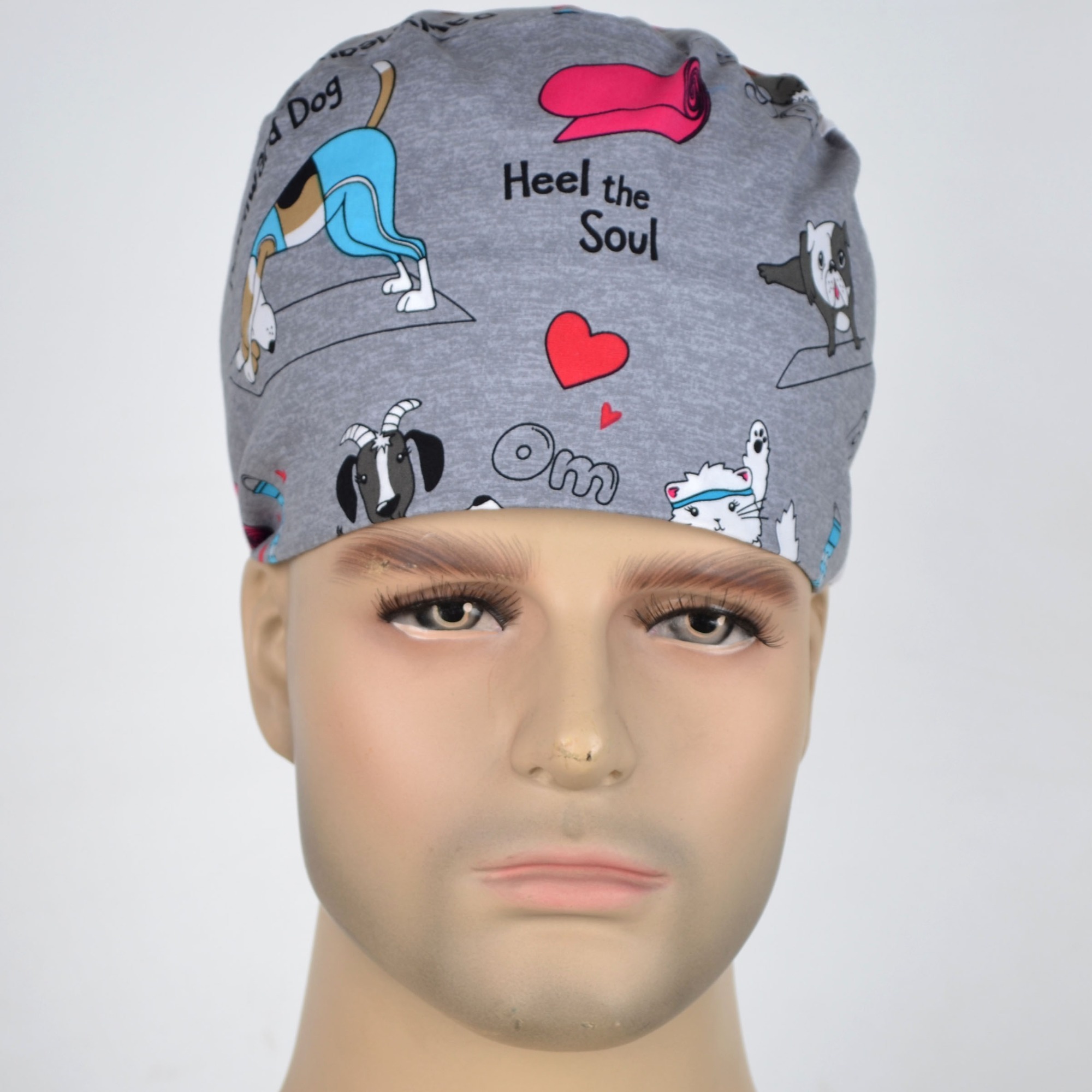 Hennar Medical Scrub Caps in 100% Cotton S and M Two Sizes For Choice Cat and Dogs Animals 2