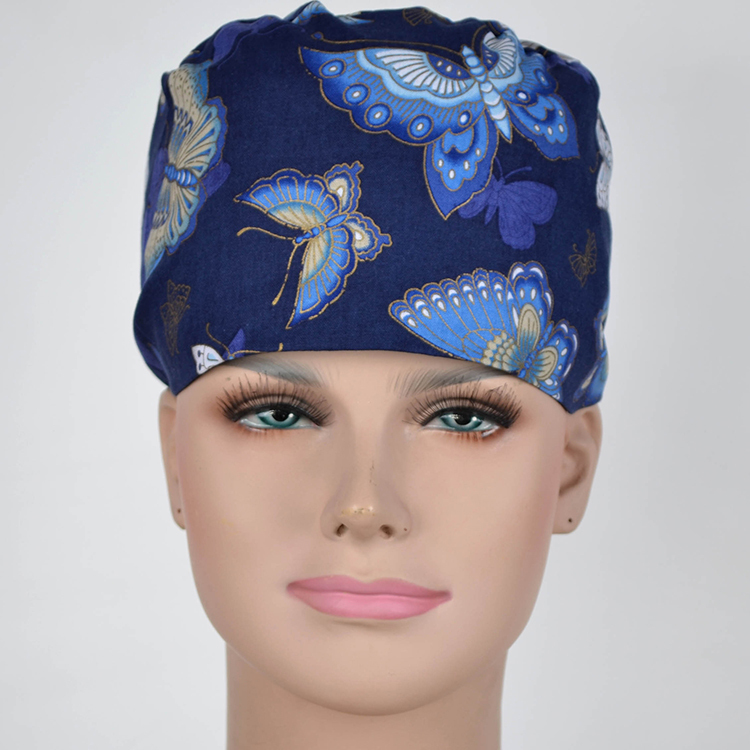Hennar Scrub Caps For Women  Butterflies