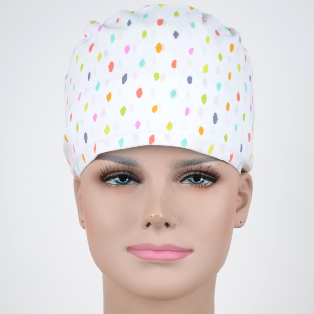 Hennar Medical Scrub Caps in Different Shapes 100% Cotton With Sweatband