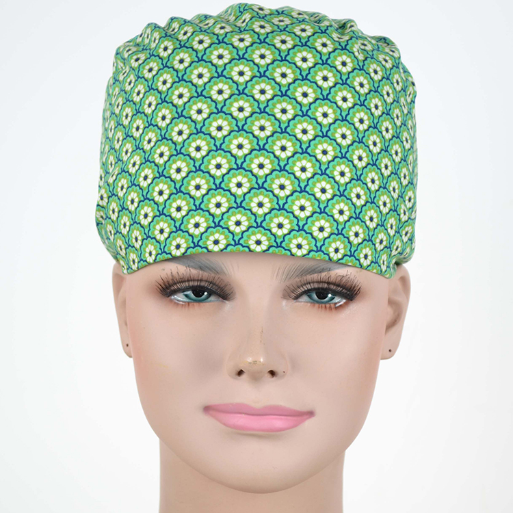 Hennar Medical Scrub Caps in Different Shapes 100% Cotton With Sweatband