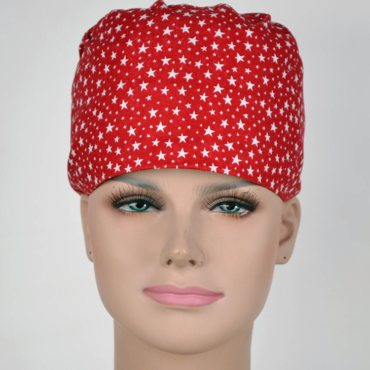 Hennar Medical Scrub Caps in Different Shapes 100% Cotton With Sweatband