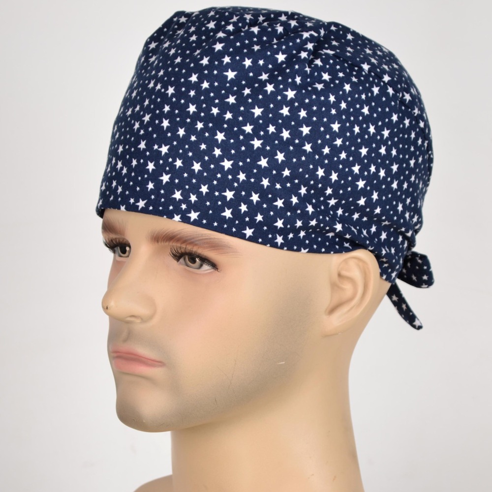 Hennar Medical Scrub Caps in Different Shapes 100% Cotton With Sweatband