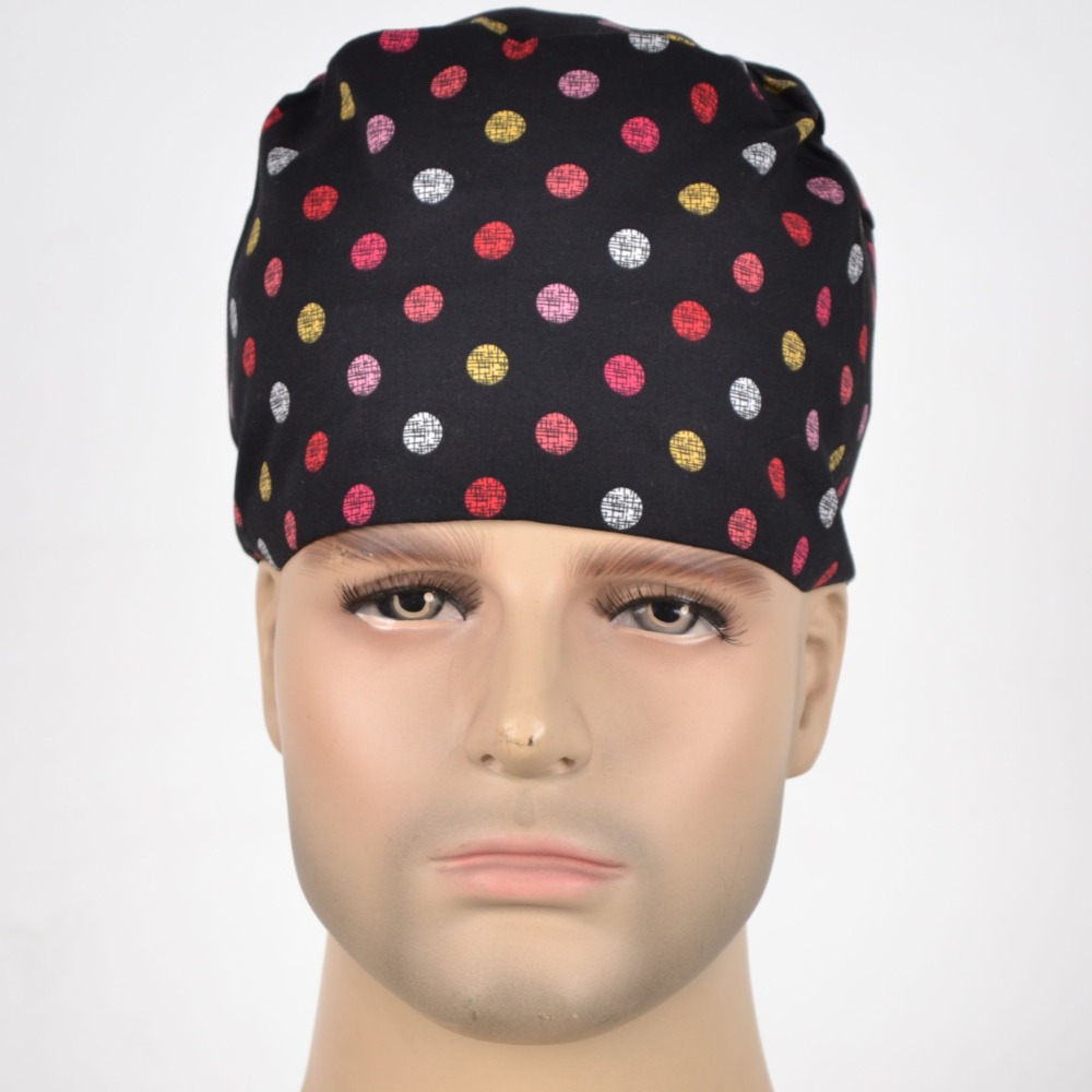 Hennar Medical Scrub Caps in Different Shapes 100% Cotton With Sweatband