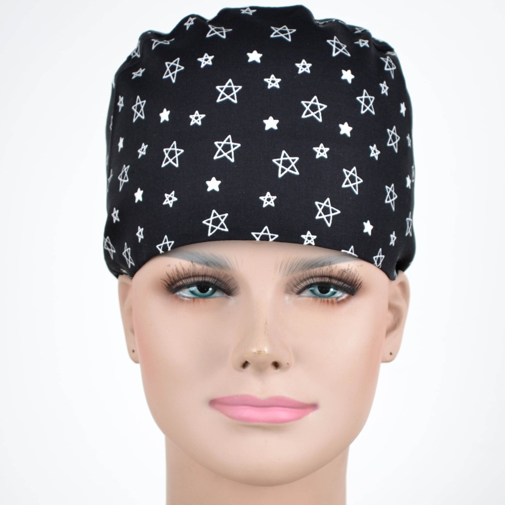 Hennar Medical Scrub Caps in Different Shapes 100% Cotton With Sweatband