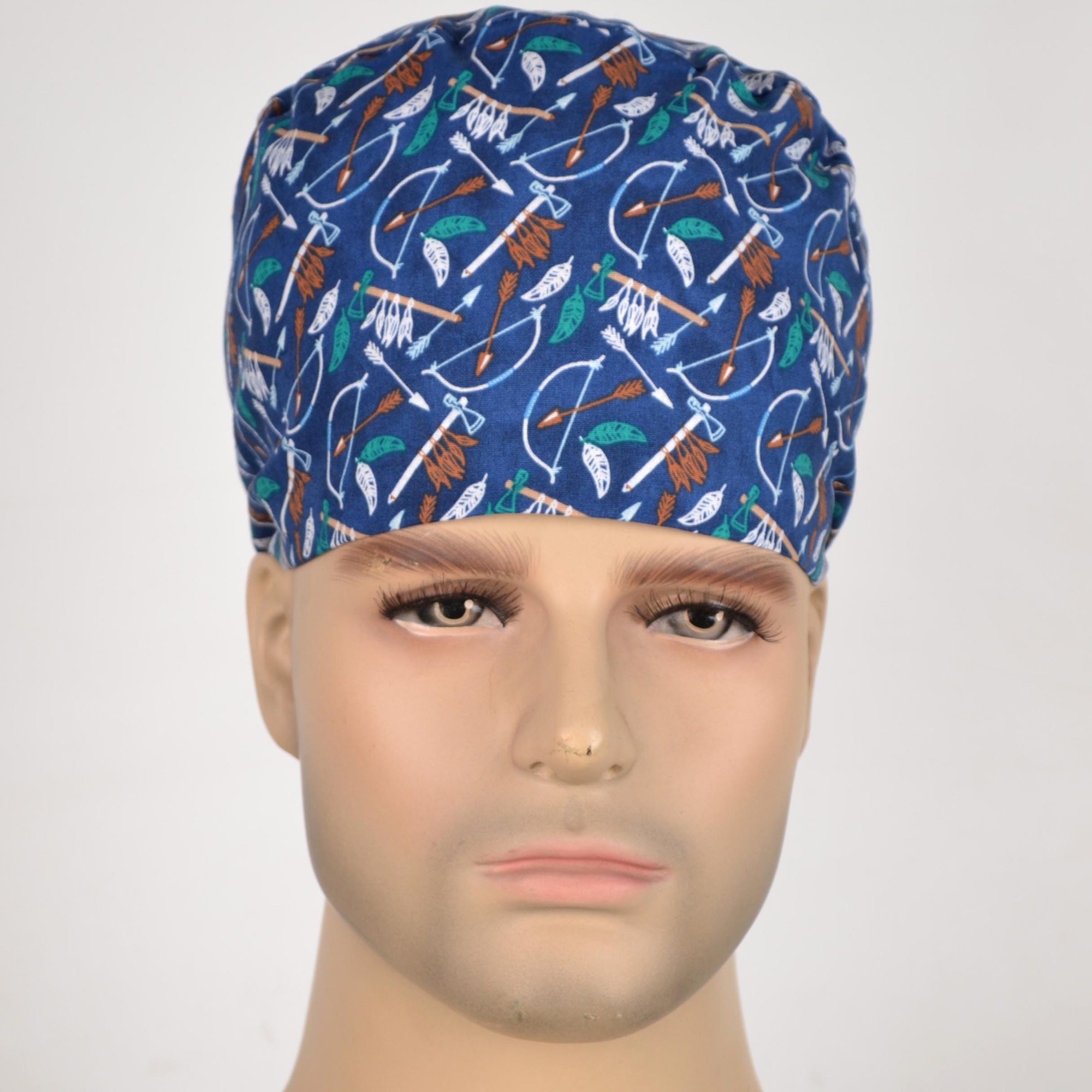 Hennar Medical Scrub Caps in Different Shapes 100% Cotton With Sweatband