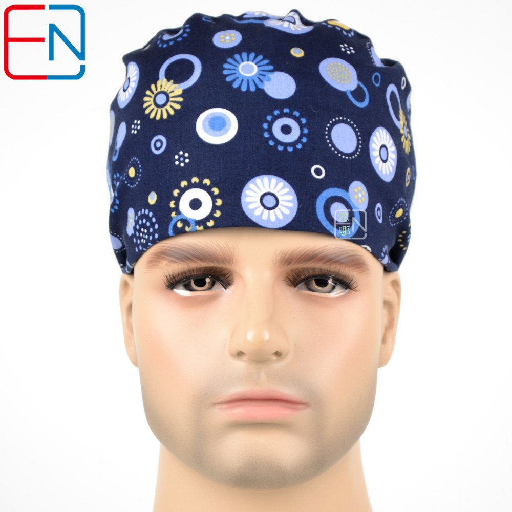 Hennar Medical Scrub Caps in Different Shapes 100% Cotton With Sweatband
