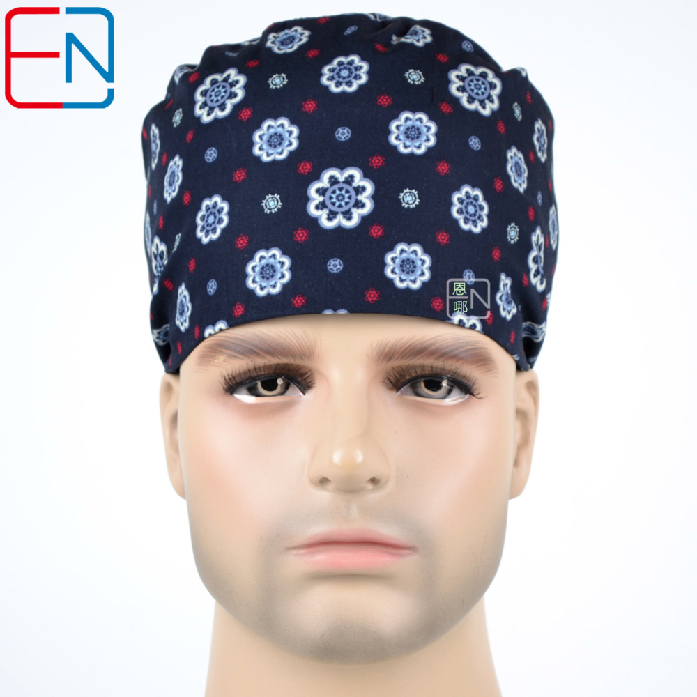 Hennar Medical Scrub Caps in Different Shapes 100% Cotton With Sweatband