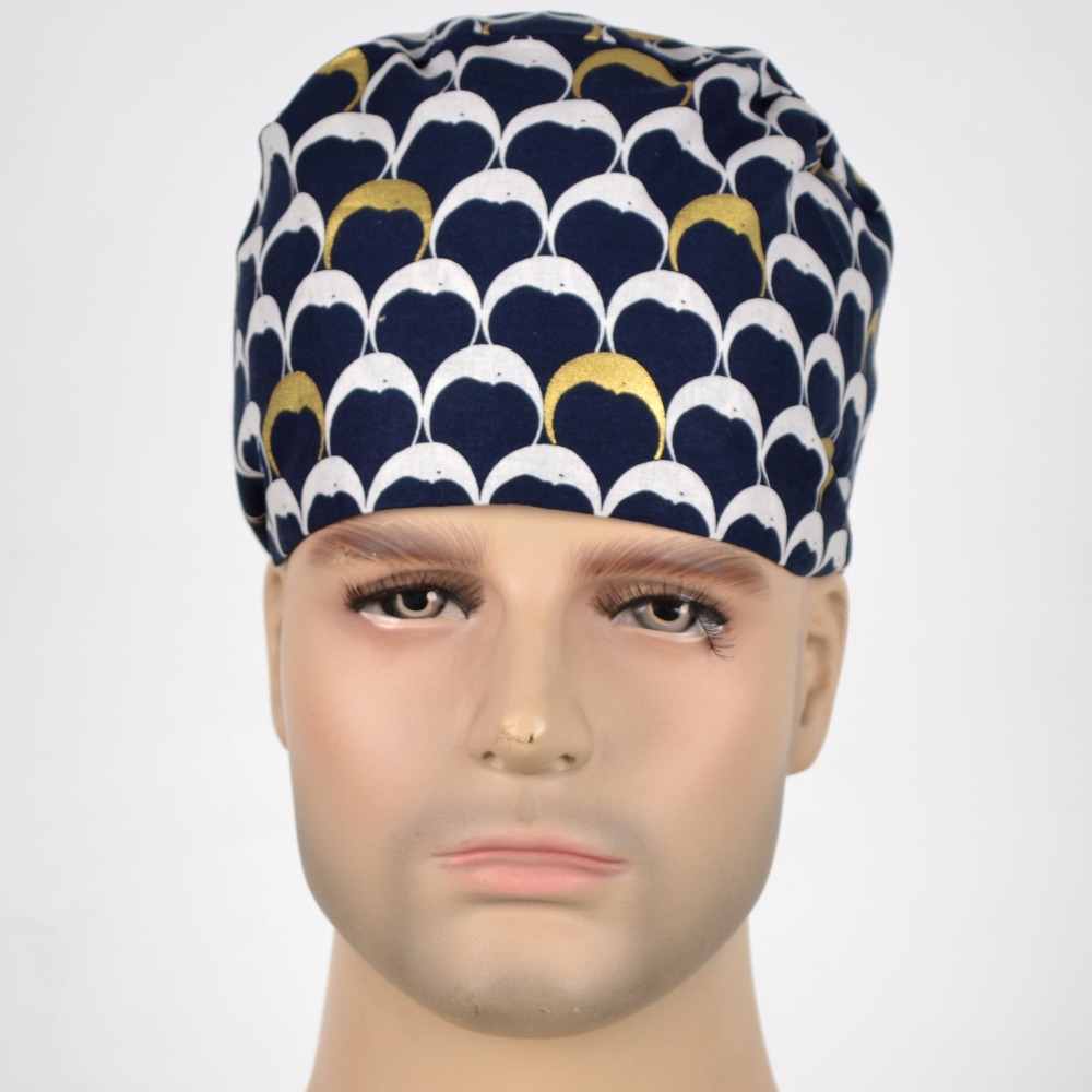 Hennar Medical Scrub Caps in Different Shapes 100% Cotton With Sweatband