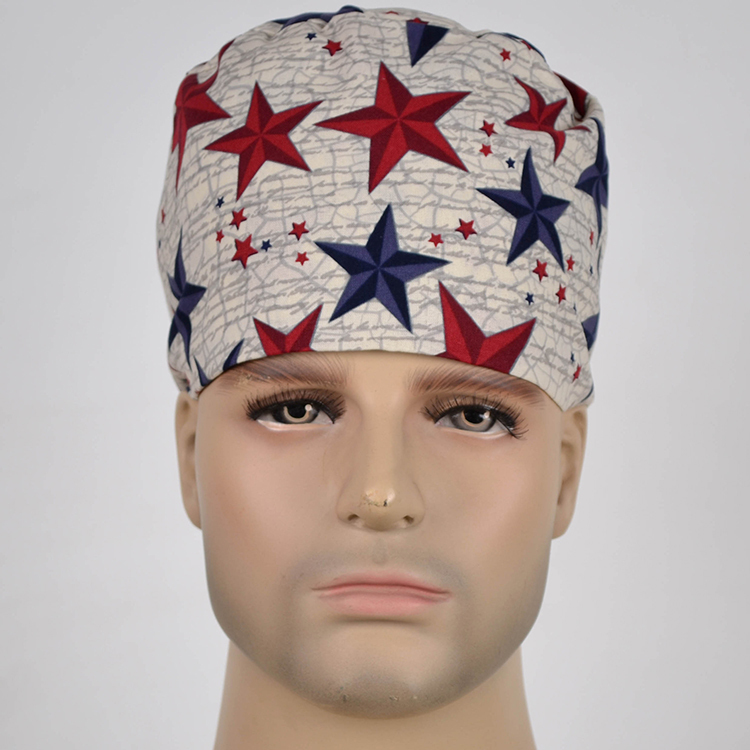 Hennar Medical Scrub Caps in Different Shapes 100% Cotton With Sweatband