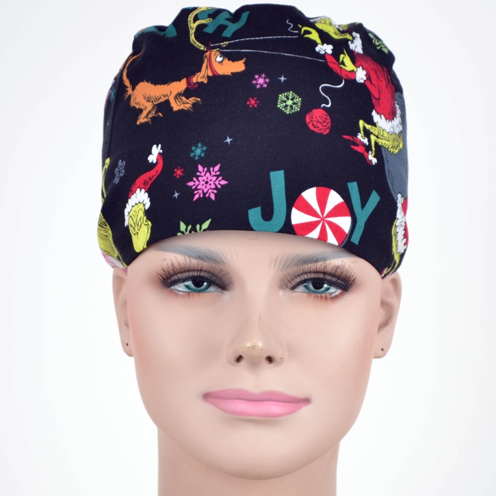 Hennar Medical Scrub Caps With Holiday Prints