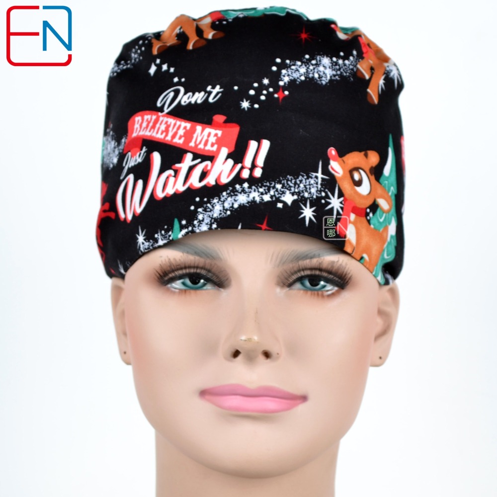 Hennar Medical Scrub Caps With Holiday Prints