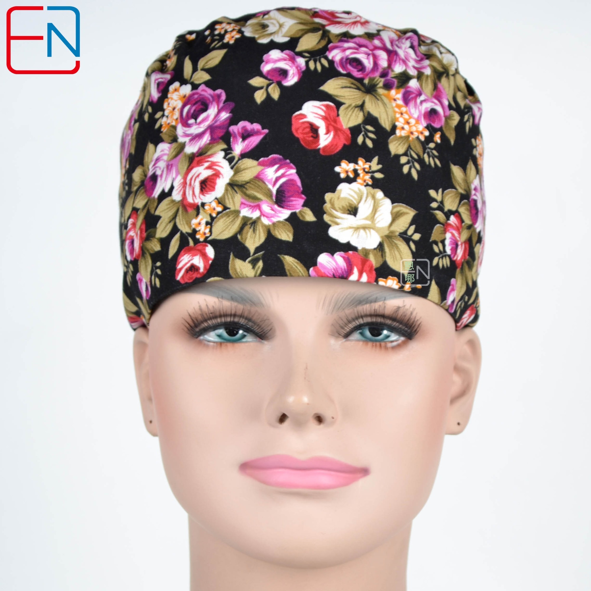 Hennar Medical Scrub Caps in 26 Floral 100% Cotton Prints Floral 2