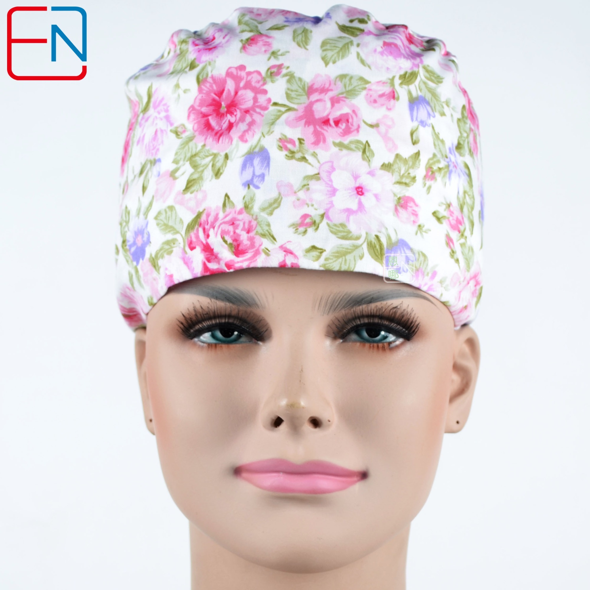 Hennar Medical Scrub Caps in 26 Floral 100% Cotton Prints Floral 2