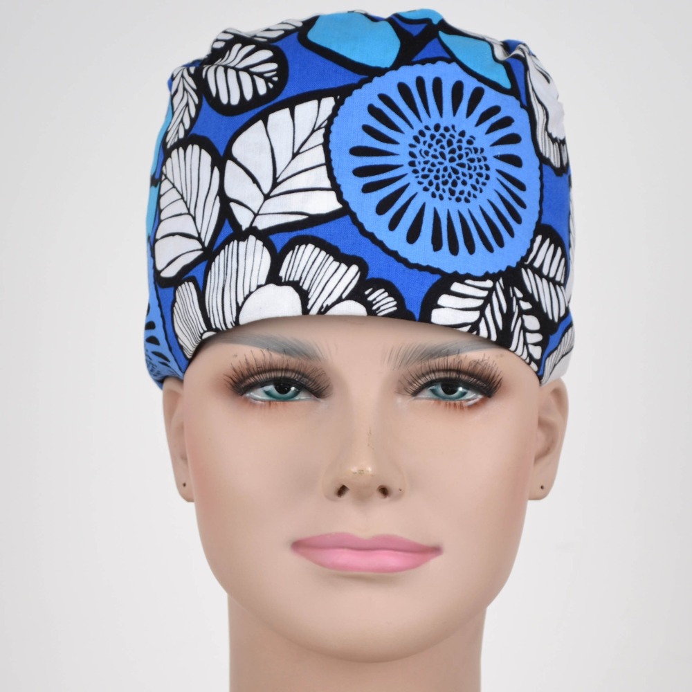 Hennar Medical Scrub Caps in 26 Floral 100% Cotton Prints Floral 2