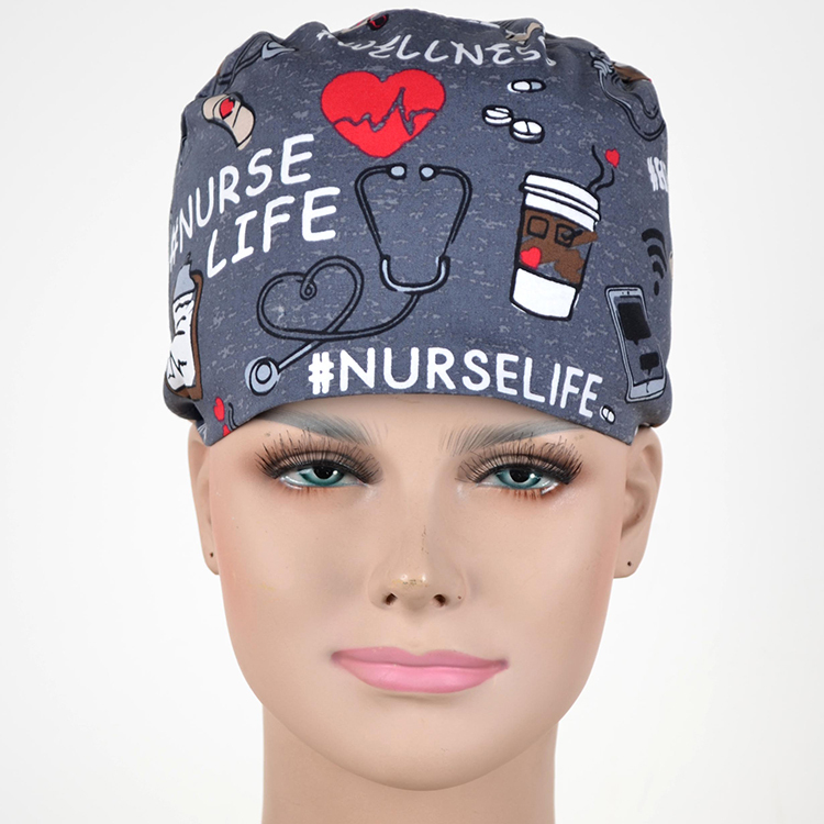Hennar Unisex Medical Scrub Cap In 100% Cotton