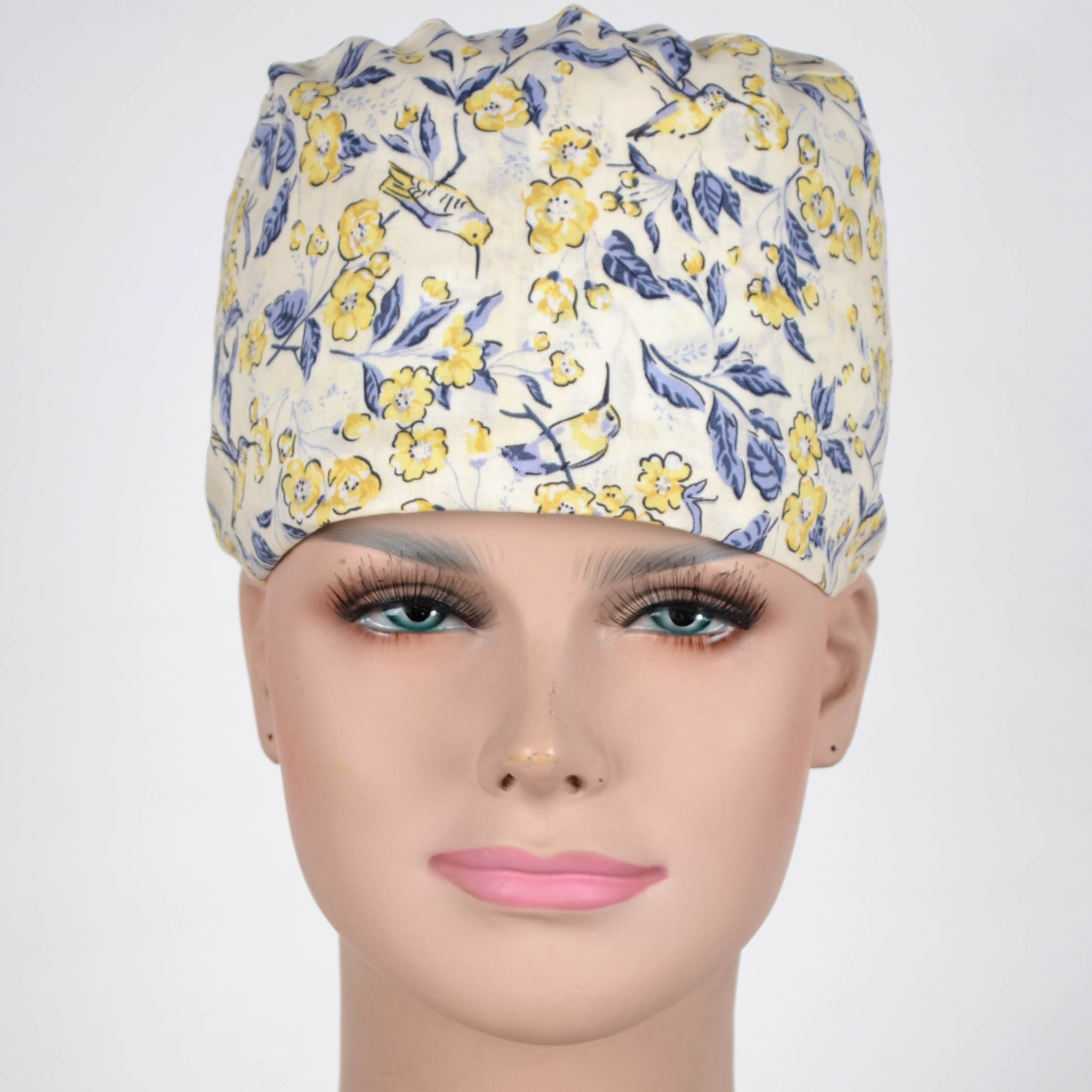 Hennar Medical Scrub Caps in 26 Floral 100% Cotton Prints Floral 3