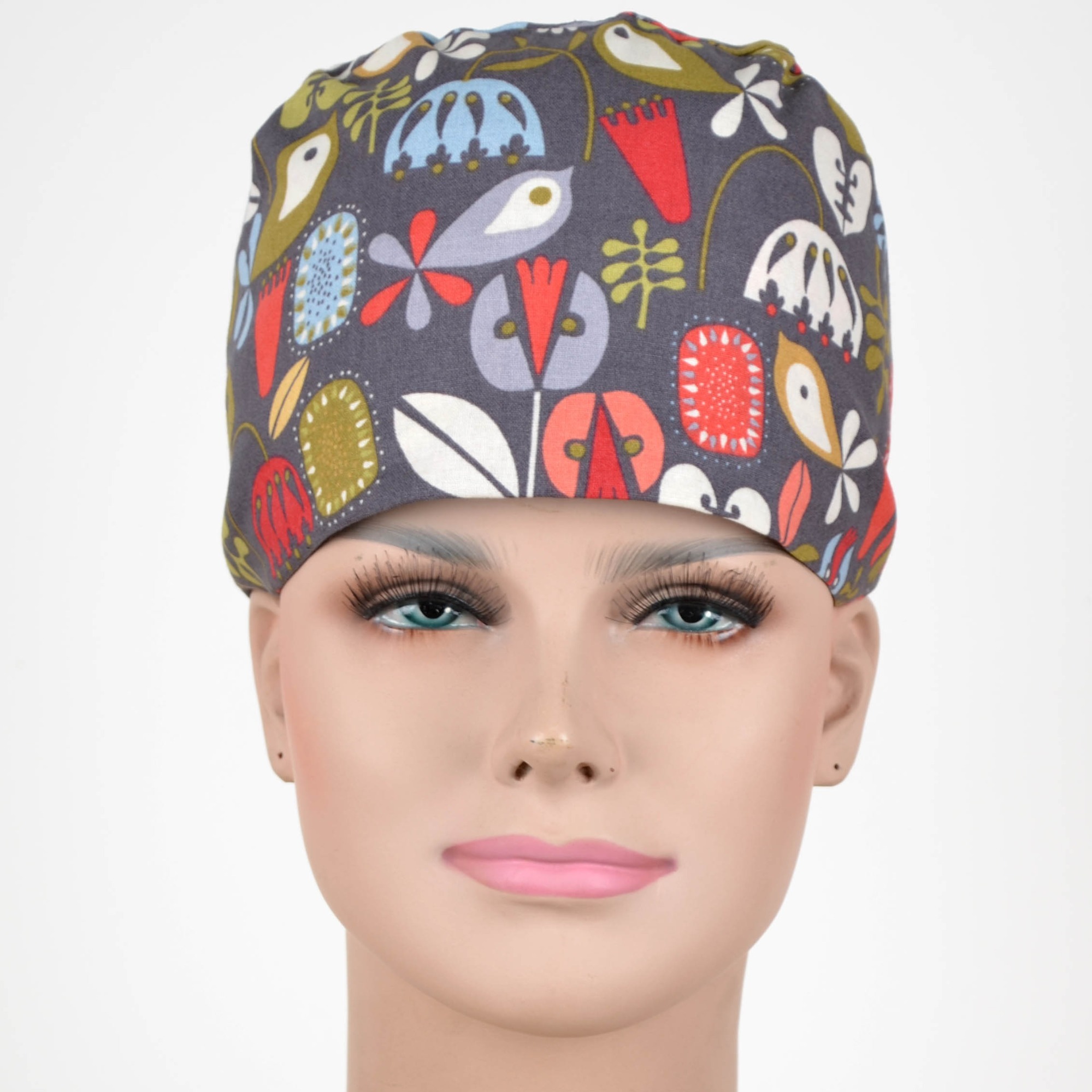 Hennar Medical Scrub Caps in 26 Floral 100% Cotton Prints Floral 2