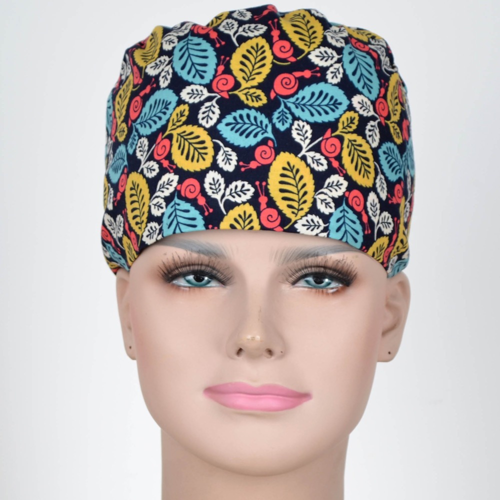 Hennar Medical Scrub Caps in 26 Floral 100% Cotton Prints Floral 2