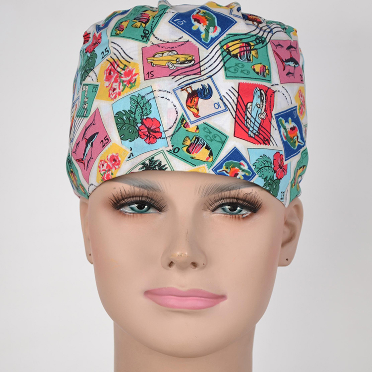 Hennar Unisex Medical Scrub Cap In 100% Cotton