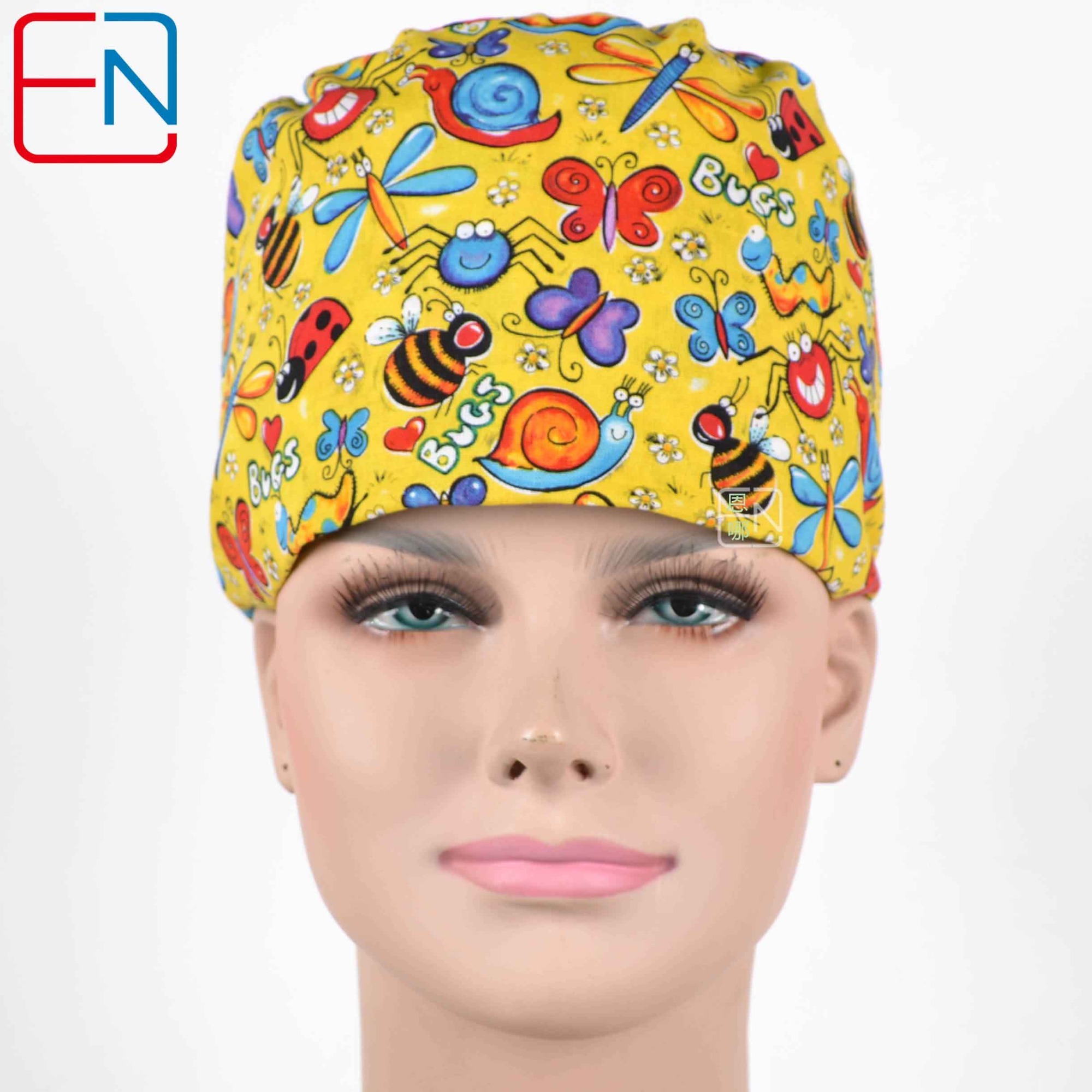 Hennar Medical Scrub Caps in 26 Floral 100% Cotton Prints Floral 2