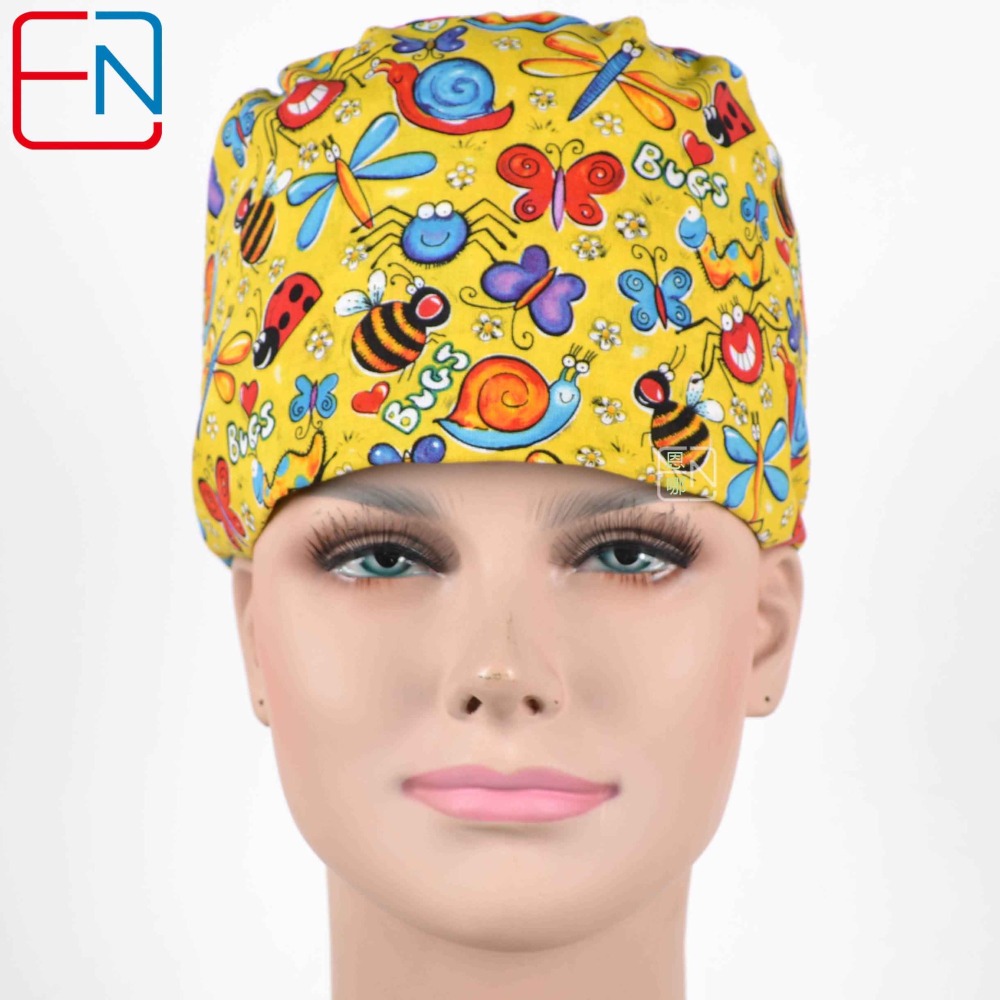 Hennar Medical Scrub Caps in 26 Floral 100% Cotton Prints Floral 2