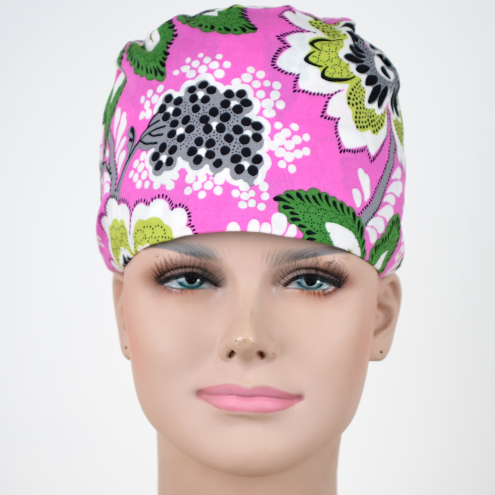 Hennar Medical Scrub Caps in 26 Floral 100% Cotton Prints Floral 2