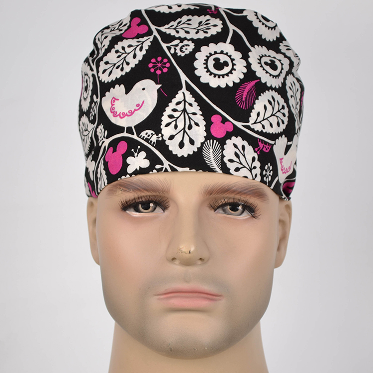 Hennar Medical Scrub Caps in 26 Floral 100% Cotton Prints Floral 3