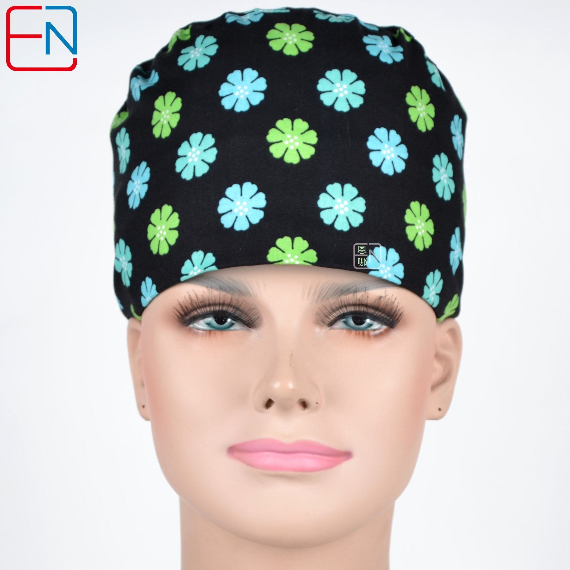 Hennar Medical Scrub Caps in 26 Floral 100% Cotton Prints Floral 2