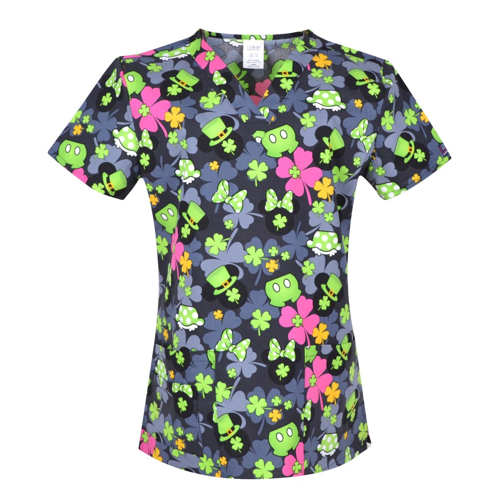 Christmas Prints  Surgical Scrub Tops,Holiday Medical Uniforms