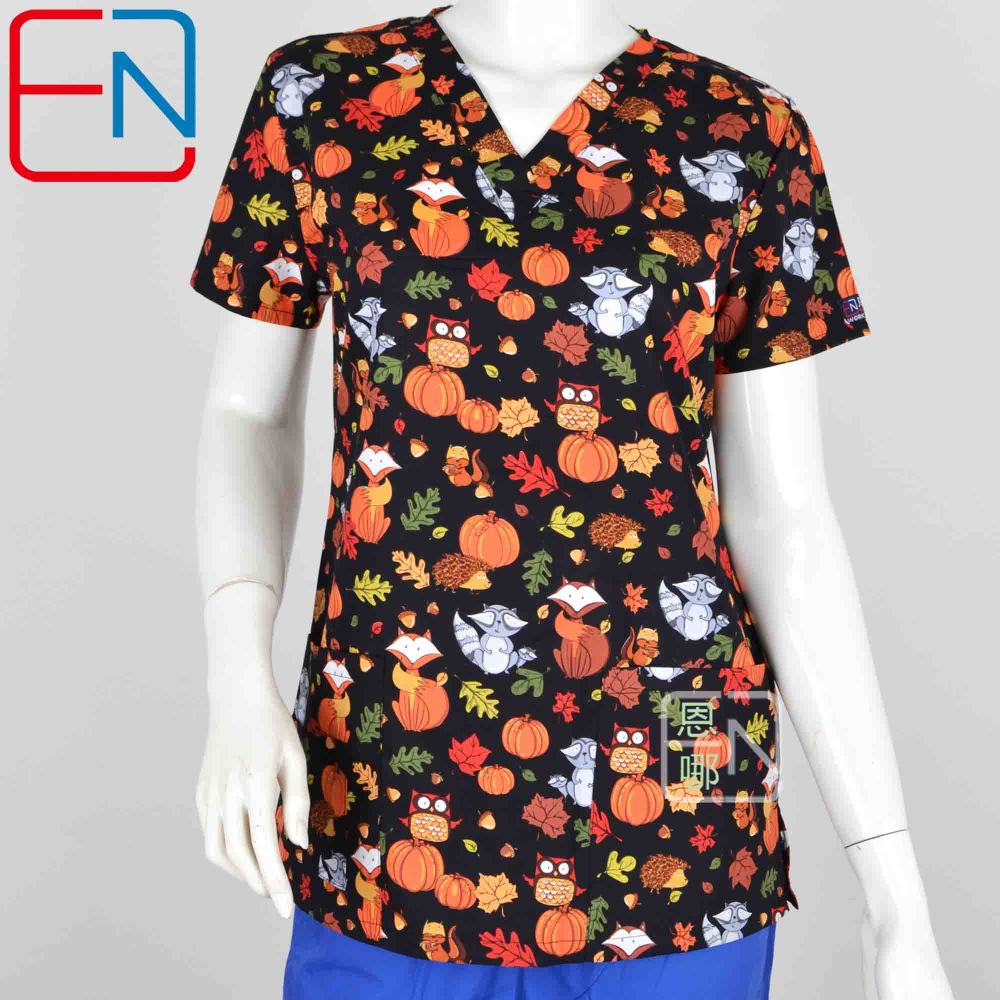 Christmas Prints  Surgical Scrub Tops,Holiday Medical Uniforms