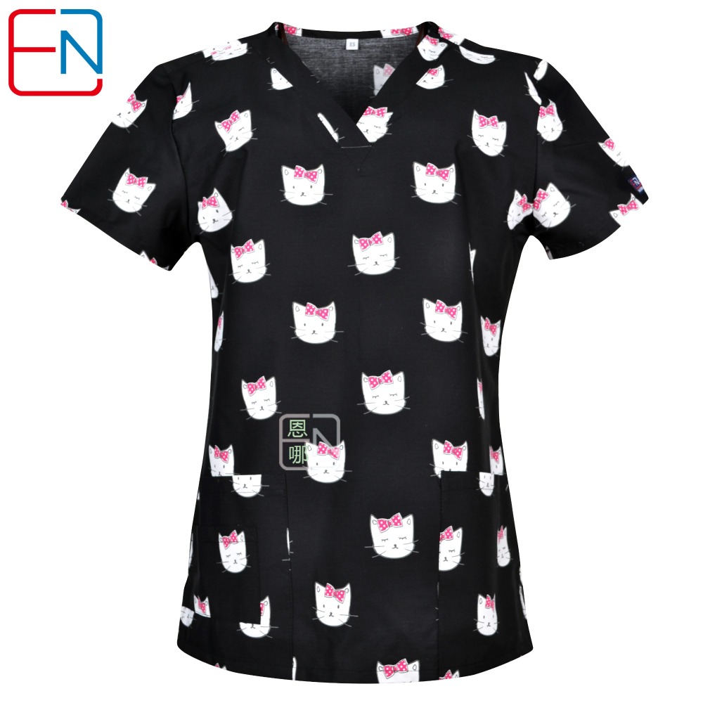 Hennar Women medical scrub tops in 100% cotton scrubs,women scrub tops,women medical uniforms